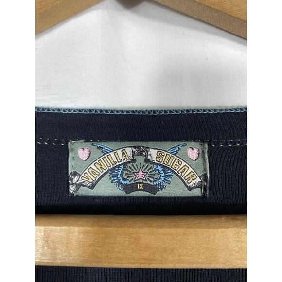 Vanilla Sugar Y2K Top 1X Vintage Black Lace Tattoo Floral Whimsigoth Grunge Goth - Picture 9 of 11